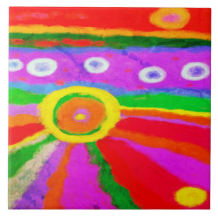 Warmte Abstract digitaal schilderen Tegeltje