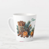 Warmte in elk schip gepersonaliseerde naam latte mok (Linkerhoek)