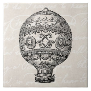 Warmte-luchtballonreactorwagens Oude luchtballonn Tegeltje