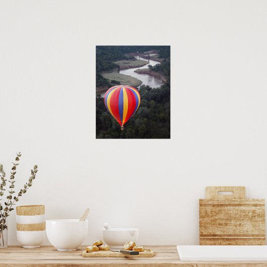 Warmte-luchtballonvaren over de Mara Poster (Keuken)
