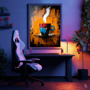 Warmte Momenten Hedendaagse Expressionistische Kof Poster