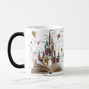 Warmte onthult whimisch boek pagina kunst magische mok