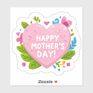 Warmte van affectie- Gelukkige Moederdag Hart-vorm Sticker