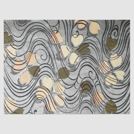 Warmtegevormde bladeren in water tissuepapier (Voorkant)