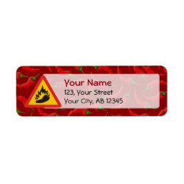 Warmtepepergevarenbord Etiket