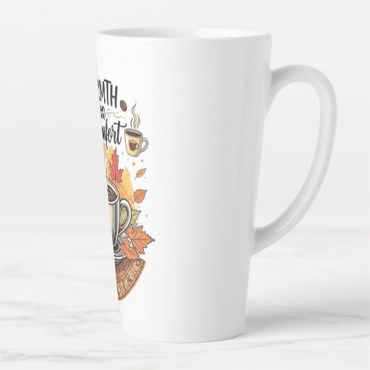 Warmth and Comfort - Cozy Autumn Coffee Latte Mok (Rechts)