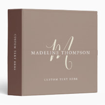 Warmth Beige Monogrammed Script 3 Ring Multomap