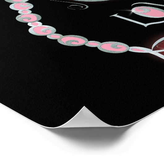 Warmvleugelig dragonfly "Love" Silver design Poster (Hoek)