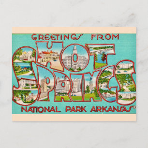 Warmwaterbronnen Arkansas Vintage ansichtkaart Briefkaart