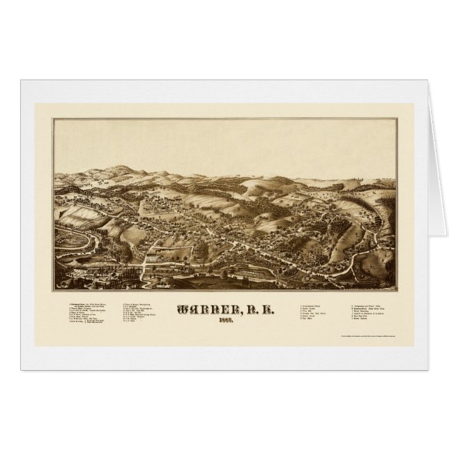 Warner, carte panoramique de NH - 1887 (Devant horizontal)