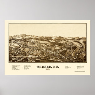 Warner, NH Panorama Map - 1887 Poster