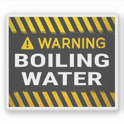 Warning Boiling Water Sticker (Voorkant)
