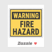 Warning Fire Hazard  Sticker (Vel)
