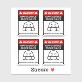 Warning I Have Serious Anger Issues Vinyl Stickers