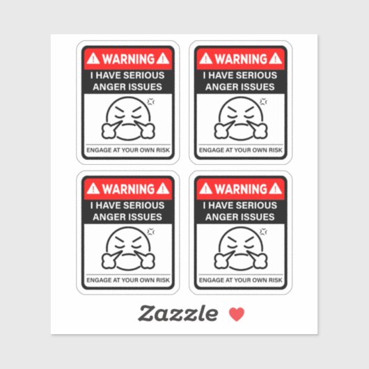 Warning I Have Serious Anger Issues Vinyl Stickers (Vel)