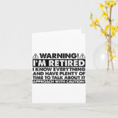 Warning Im Retired Funny Retirement Retiree  Kaart (Gele Bloem)