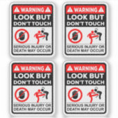 Warning Look But Don’t Touch Vinyl Stickers (Devant)