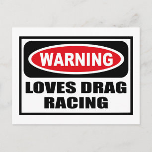 Warning LOVES DRAG RACING Carte postale