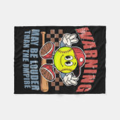 Warning May Be Louder Than The Umpire Game Day Sof Fleece Deken (Voorkant (Horizontaal))