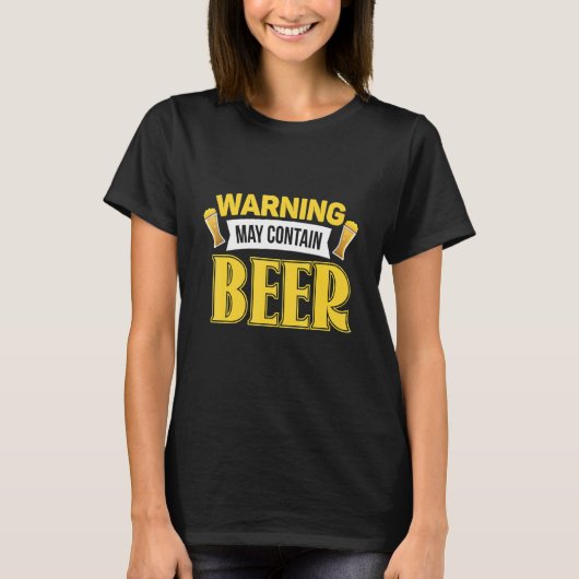 Warning May Contain Beer brewery Beer T-shirt (Voorkant)