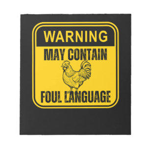 "Warning - May Contain Foul Language" Notitieblok