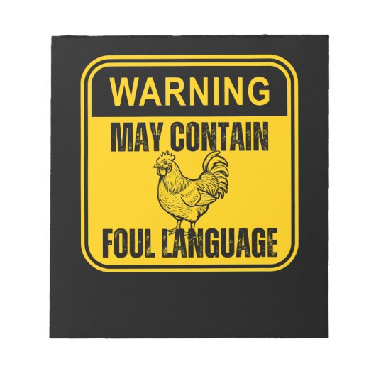 "Warning - May Contain Foul Language" Notitieblok (Voorkant)