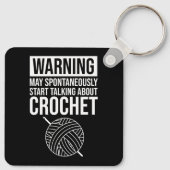 Warning - May Start Talking About Crochet Sleutelhanger (Achterkant)