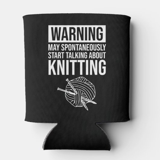 Warning - May Start Talking About Knitting Blikjeskoeler (Achterkant)