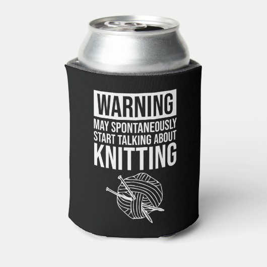 Warning - May Start Talking About Knitting Blikjeskoeler (Blikje Achterkant)
