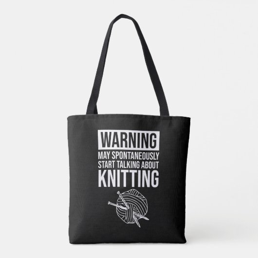 Warning - May Start Talking About Knitting Draagtas (Achterkant)