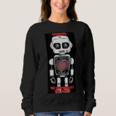 Warning: May Talk About AI Black Sweatshirt (Devant)
