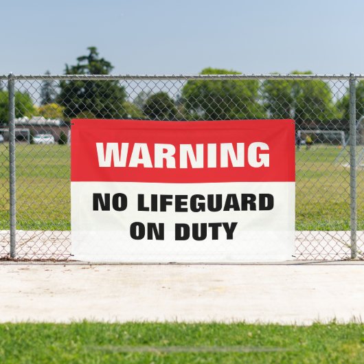 Warning No Lifeguard on Duty red and white Spandoek (Insitu)