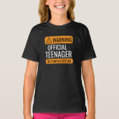 Warning Official Teenager T-Shirt – Funny Birthday (Voorkant)