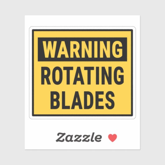 Warning Rotating Blades  Sticker (Vel)