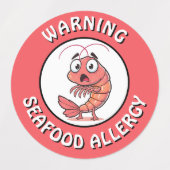Warning Severe Seafood Allergy Alert Button Labels (Design 1)