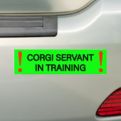 Warning sticker Corgi servant (Op auto)