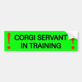 Warning sticker Corgi servant