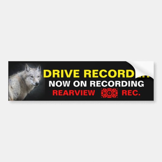 Warning Sticker:Wolf Bumpersticker (Voorkant)