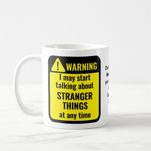 Warning Stranger Things Funny Personalized Koffiemok (Links)