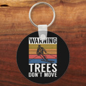 Warning Trees Dont Move Snow Winter Sport Skier  Sleutelhanger (Voorkant)