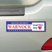 Warnock verwarmt mijn hart Bumpersticker (Op auto)