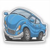 Warped Blue Cartoon Auto Sticker (Voorkant)