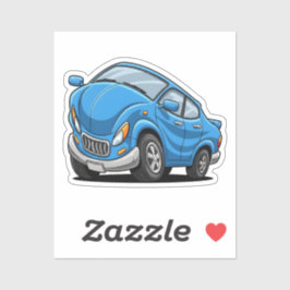 Warped Blue Cartoon Auto Sticker