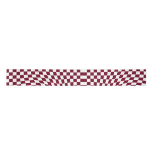 Warped Burgundy Red White Checkered Lint