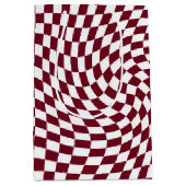 Warped Burgundy Red White Checkered Medium Cadeauzakje (Voorkant)