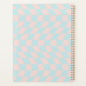 Warped Check Retro Checkerboard Soft Pastel Planner (Achterkant)