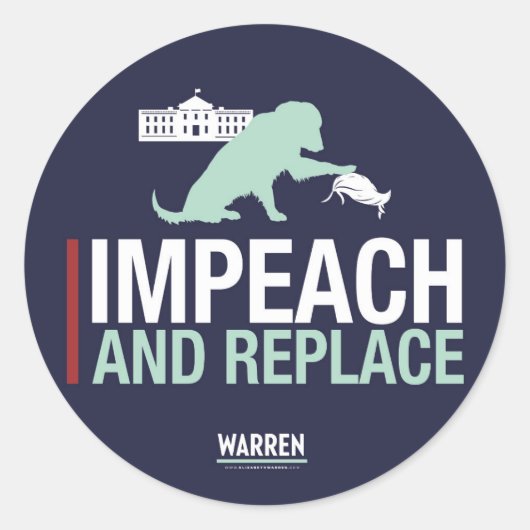 Warren 2020 - Bailey - Impeach & Replace Ronde Sticker (Voorkant)