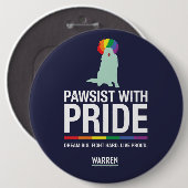 Warren 2020 - Bailey - Pawsist met Pride Ronde Button 6,0 Cm (Voorkant /achterkant)