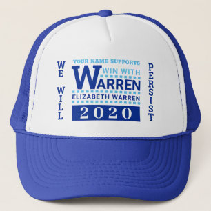 Warren 2020 Win met Warren gepersonaliseerd Trucker Pet