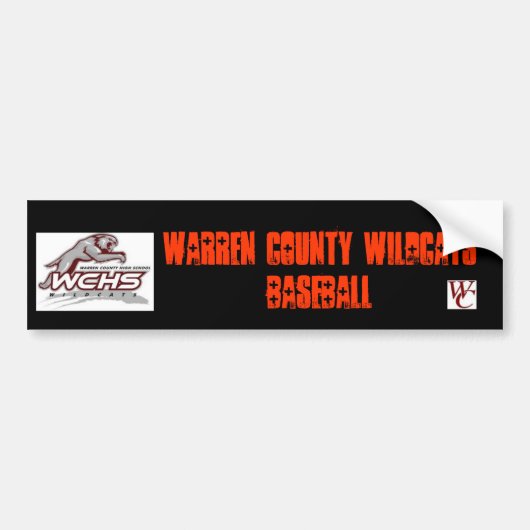 Warren County Baseball Bumpersticker (Voorkant)
